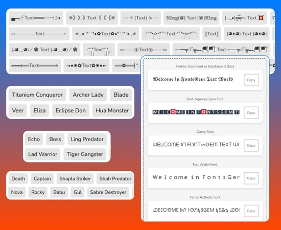 Stylish Name 3 signs fonts and nicknames for Personalized profiles name