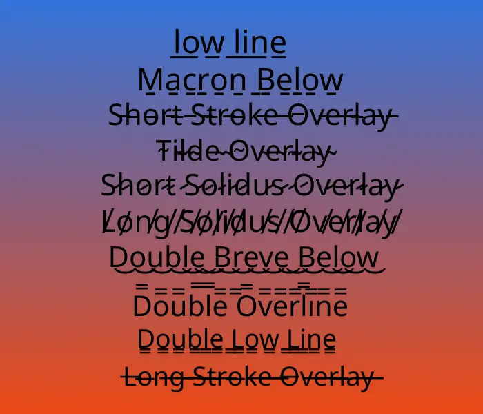 line text strikethrough, underline and overline and more 2 strikethrough underline and overline text genrator