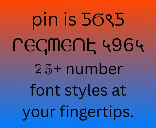 Number Fonts 2 tool fonts options